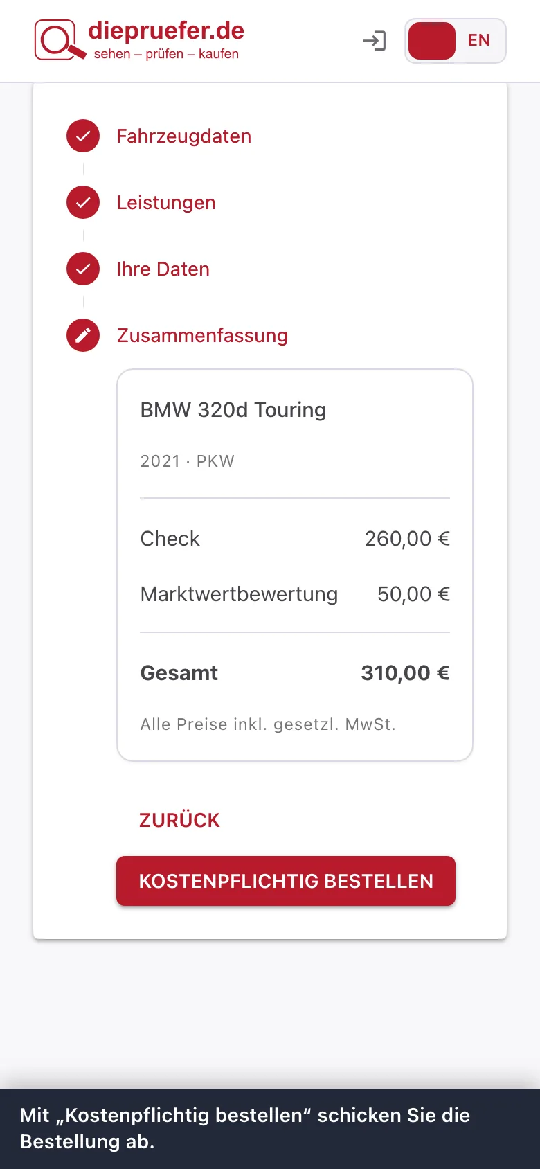 Schritt 7: Mit „Kostenpflichtig bestellen“ schicken Sie die Bestellung ab.